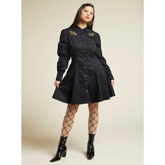 Harry Potter Marauder's Map Long-Sleeve Collared Dress (Med) - Picture 10 of 10